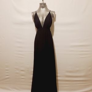 Deep V Neck Elegant Gown